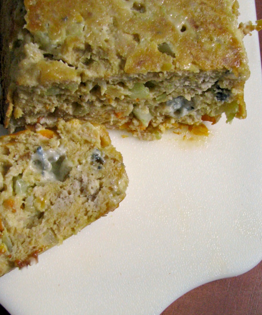 Sliced This Buffalo Chicken Meatloaf is made with crumbled blue cheese and your favorite wing sauce.