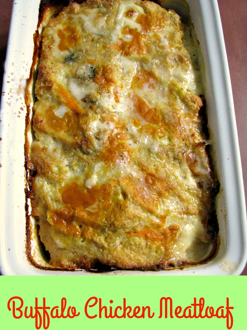 This Buffalo Chicken Meatloaf is made with crumbled blue cheese and your favorite wing sauce. It makes a great change from traditional meatloaf.