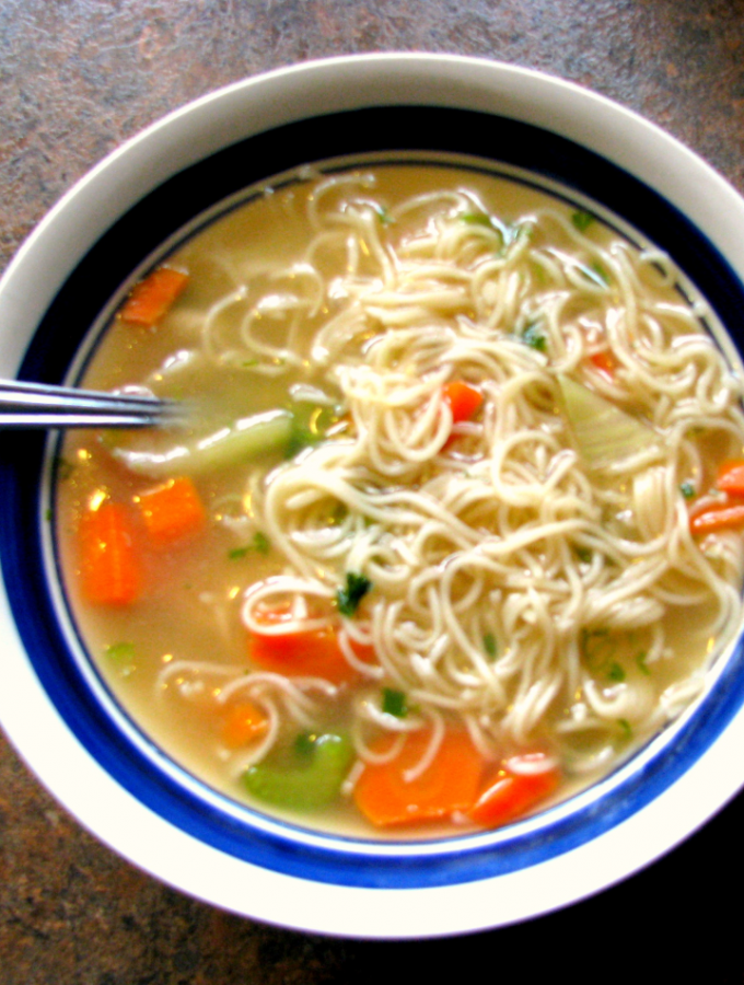 When you're faced with a cold or a case of the flu, nothing works faster at making you feel better than a hot bowl of this homemade ramen noodle soup.