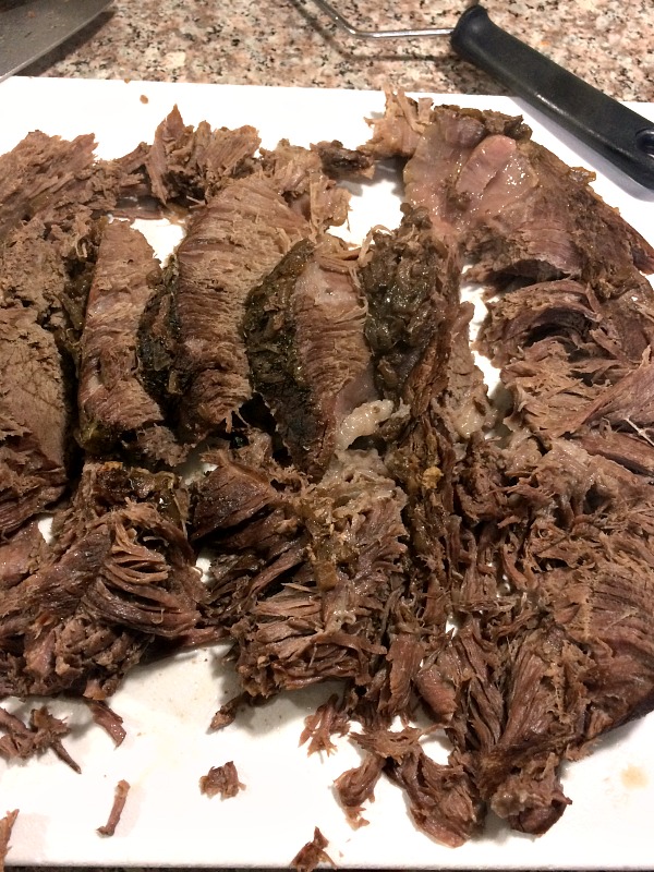 Photo of sliced French onion roast beef