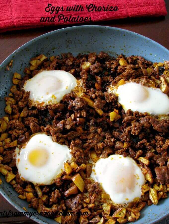 Eggs with Chorzio and Potatoes