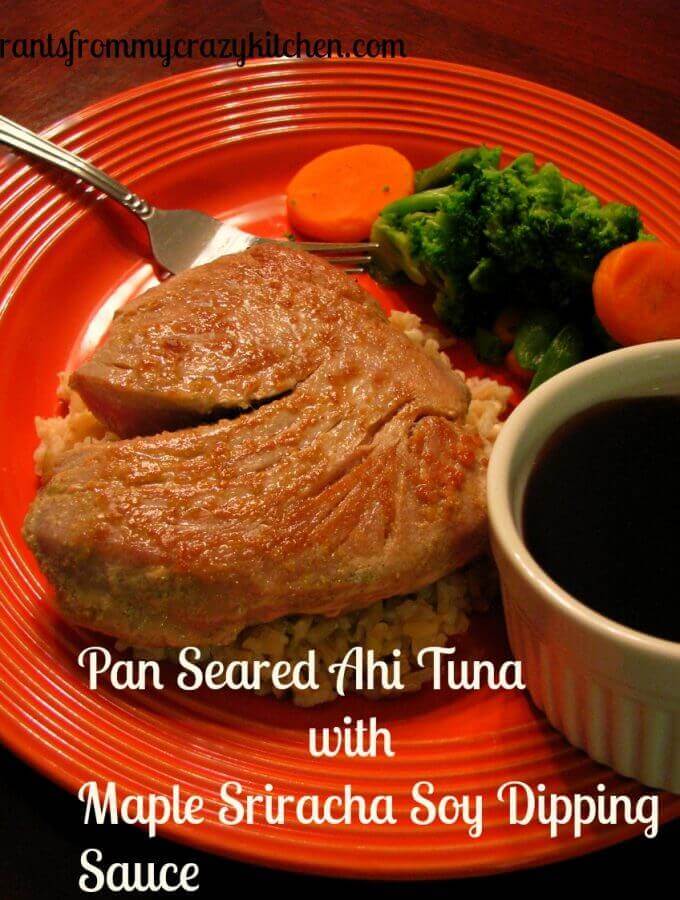 Pan Seared Ahi Tuna with Maple Sriracha Soy Dipping Sauce