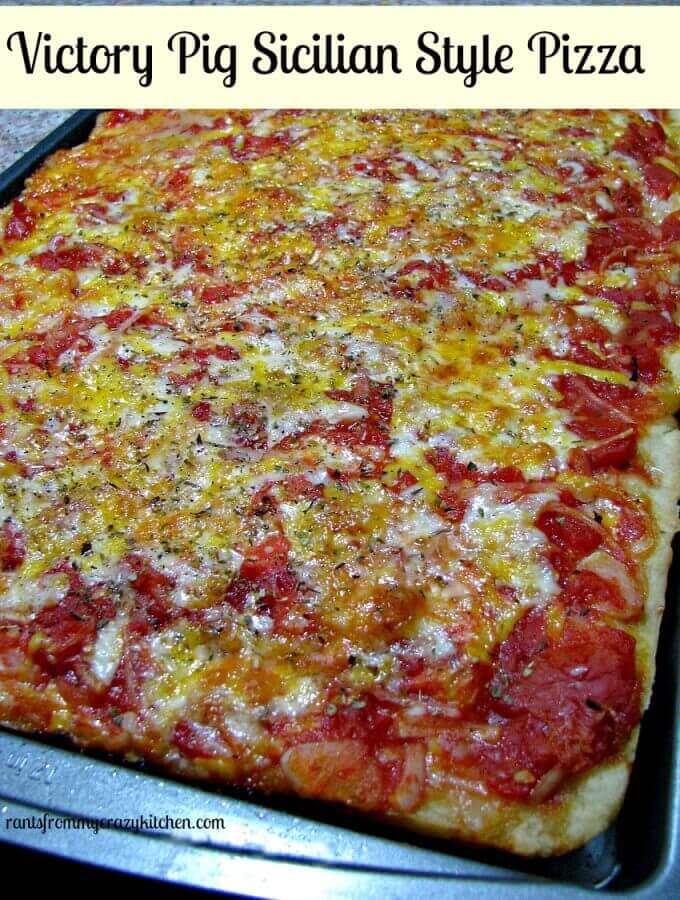 Victory Pig Sicilian Style Pizza #Sunday Supper Hometown Foods Copycat recipe for Victory Pig Pizza, a Wilkes-Barre/Scranton Area favorite!