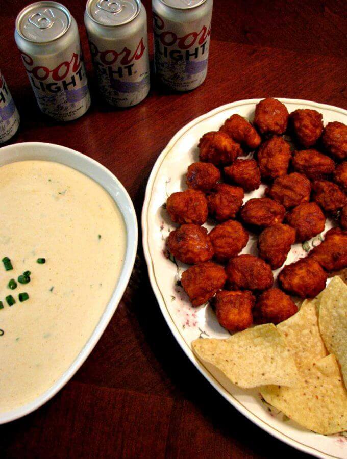 Slow Cooker Beer Blue Cheese Dip with Tyson Anytizers and Tostitos Tortilla Chips