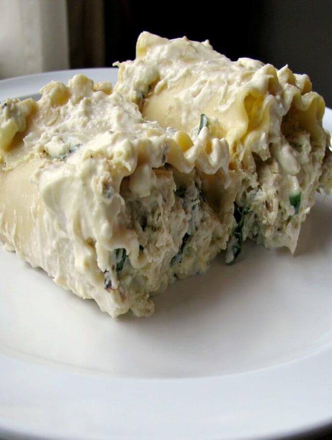 Crab Lasagna Rolls with Blue Cheese Sauce