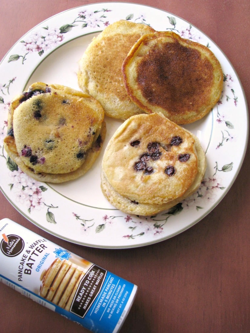 These Quick and Easy Pancakes are made with ready to cook, premixed, refrigerated batter that can easily be changed up with your favorite additions.
