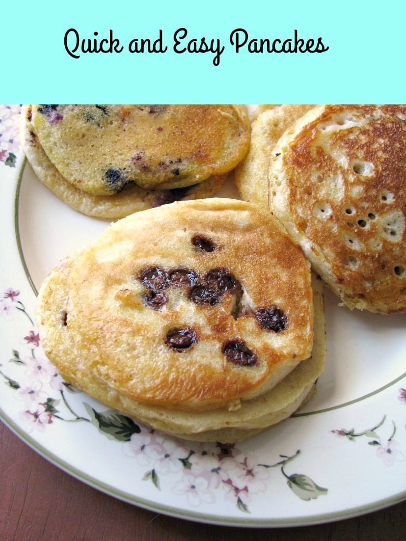 These Quick and Easy Pancakes are made with ready to cook, premixed, refrigerated batter that can easily be changed up with your favorite additions.