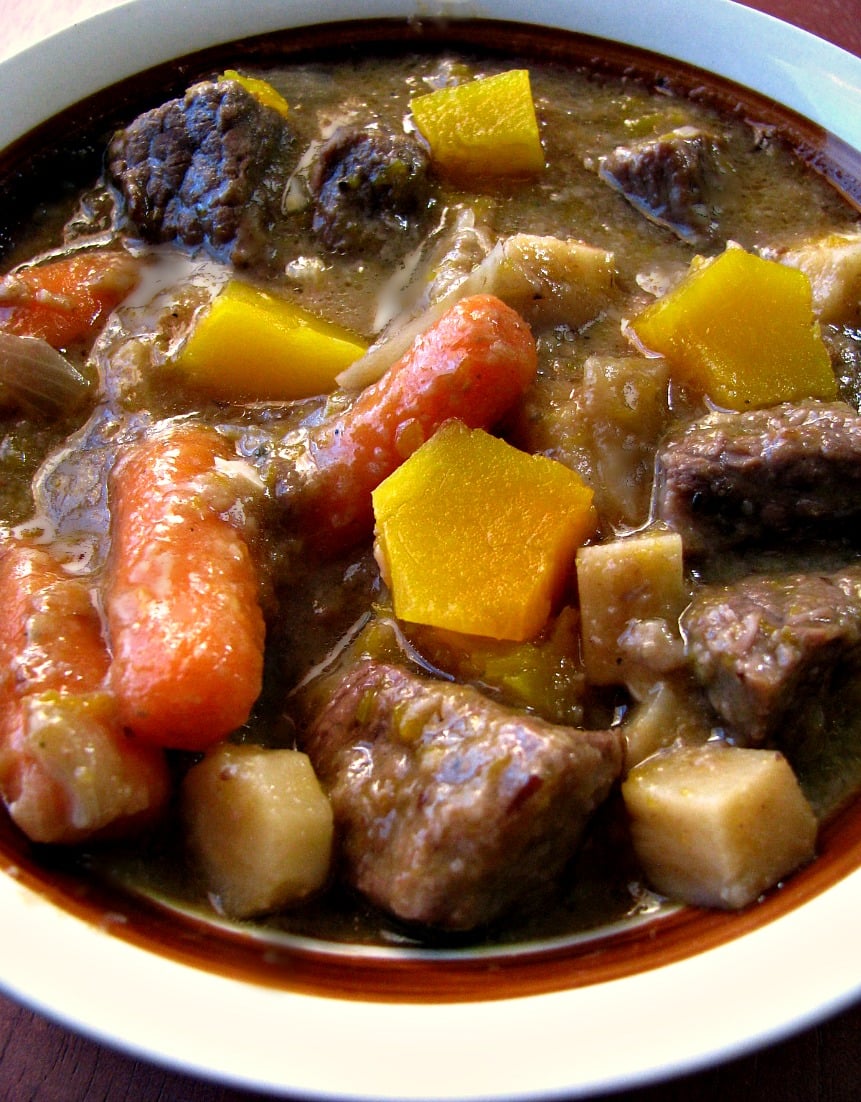 Loaded with fresh pumpkin pieces that dissolve and thicken the broth, beef, parsnips, and carrots, this Pumpkin Beef Stew is perfect for cold Fall evenings.
