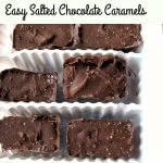 Photo of Easy Salted Chocolate Caramels in a white plastic container