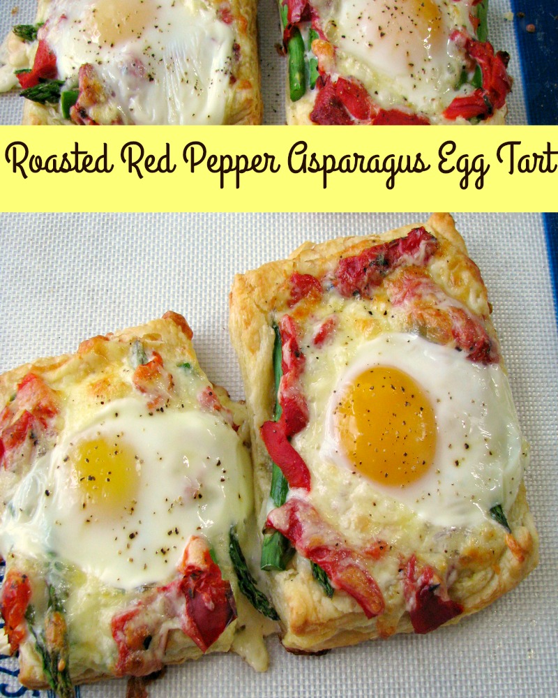 photo of baked Roasted Red Pepper Asparagus Egg Tart squares