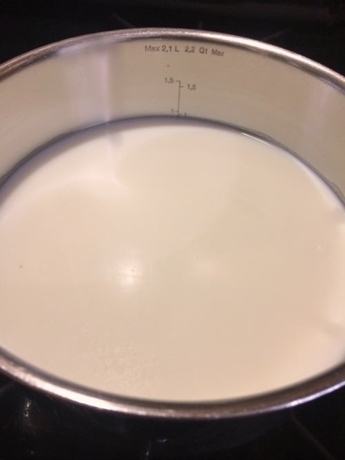 Photo of milk in a saucepan
