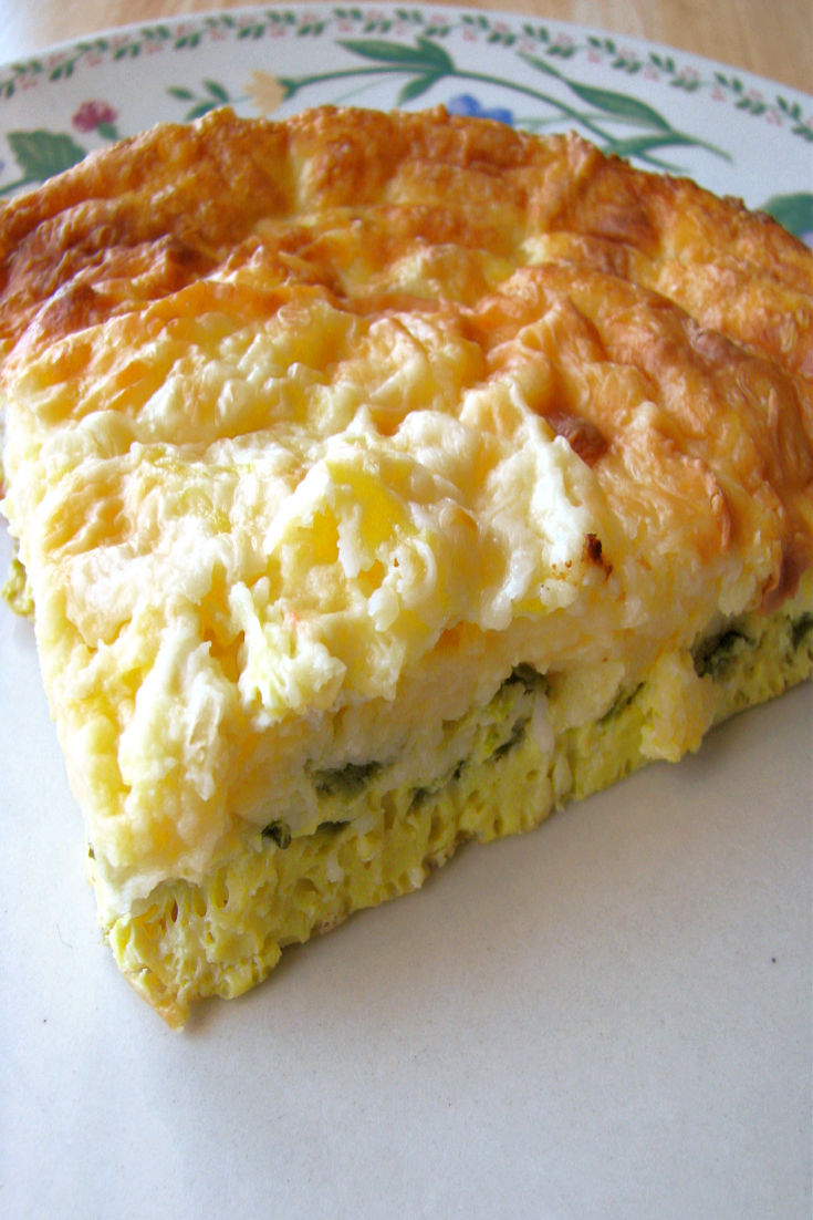 photo of a piece of chile relleno casserole on a small plate