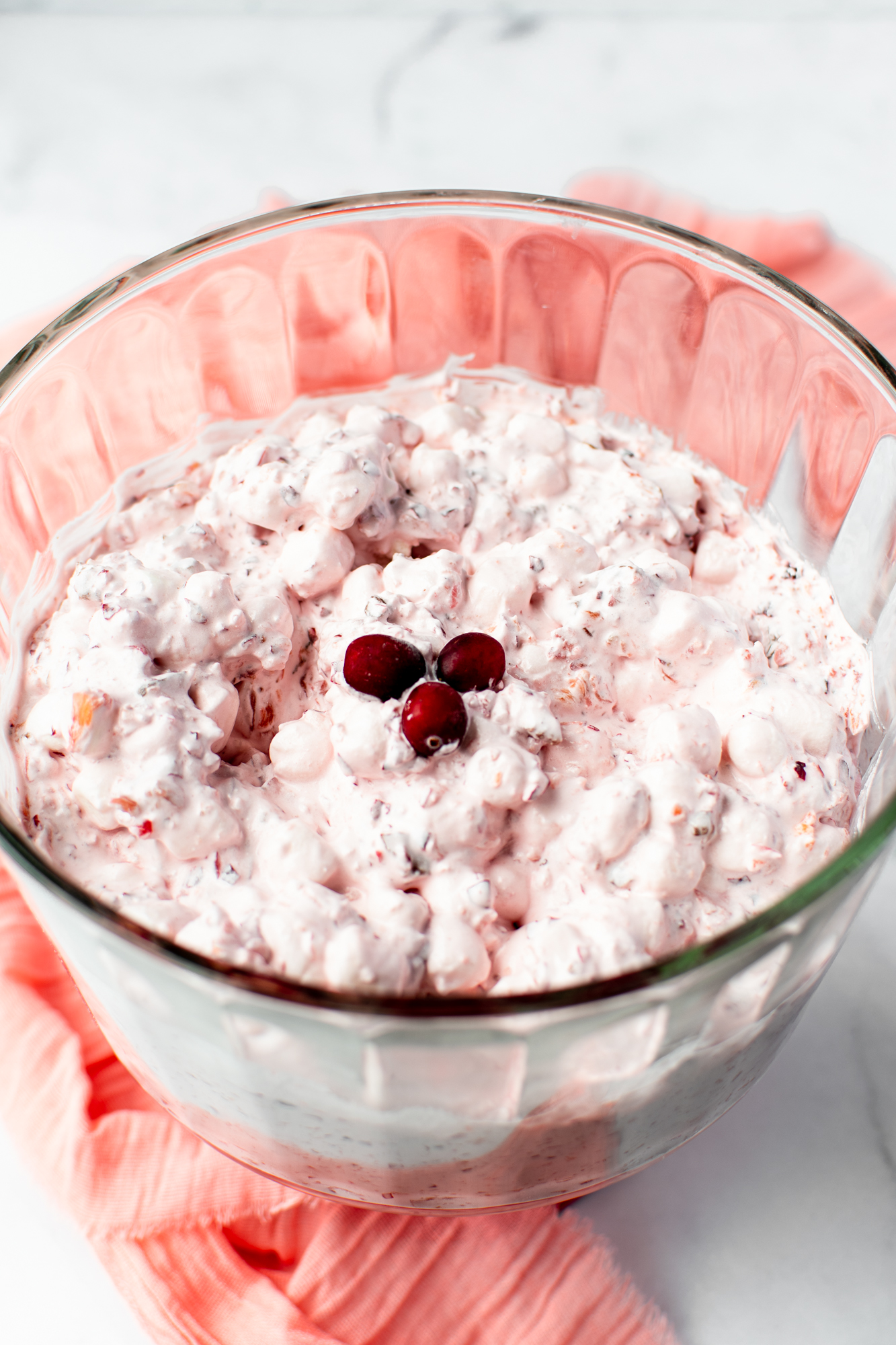 photo of cranberry salad in a large serving bowl